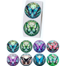 Vibrant Butterfly Stickers - Roll of 500's